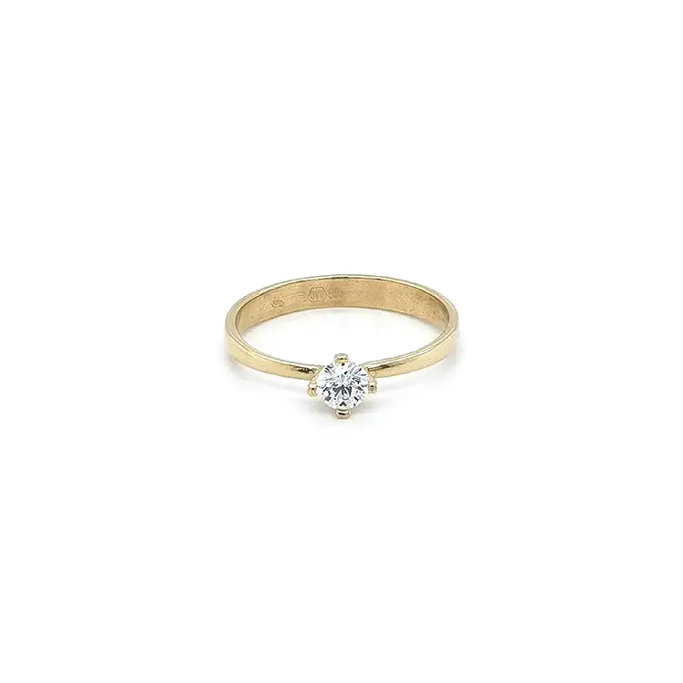 Gold Engagement Ring with Zicron