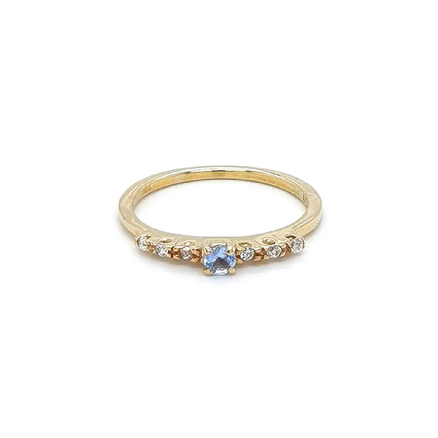 Gold Ring with Blue Topaz