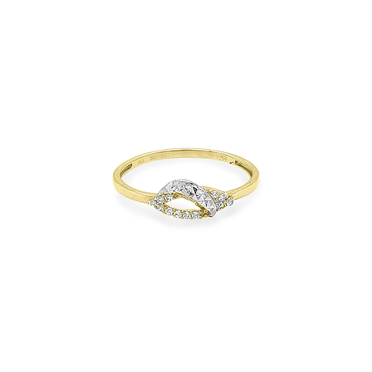 Gold Ring with Zircones made of Combined Gold