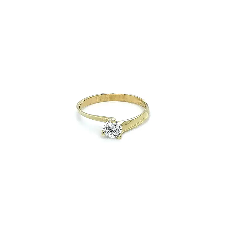 Gold Engagement Ring with Zircon