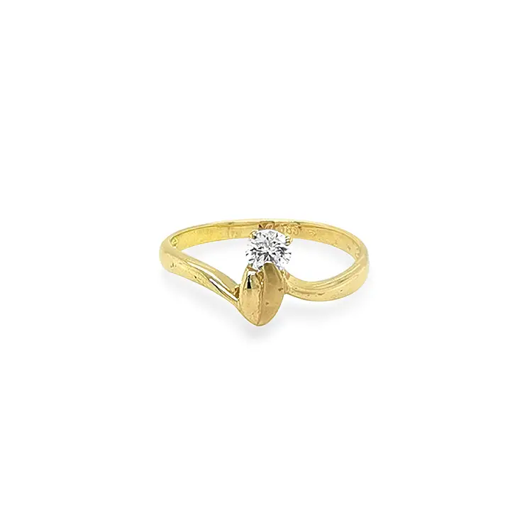 Gold Ring with Zircon