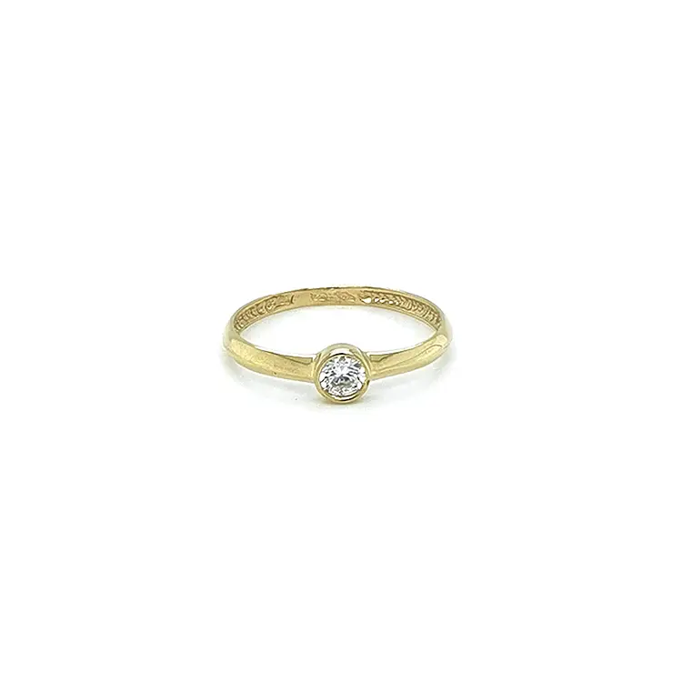 Gold Engagement Ring with Zircon