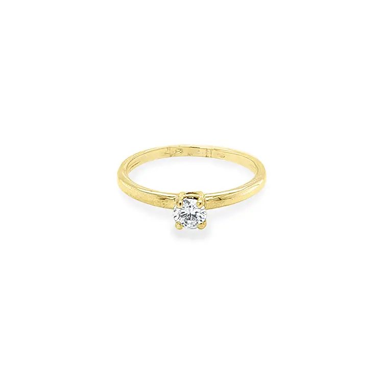Gold Engagement Ring with Zircon