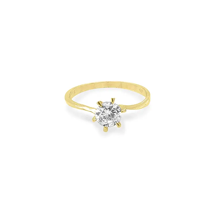 Gold Engagement Ring with Zircon