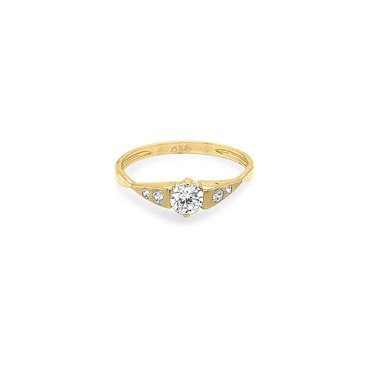 Gold Ring with Zircons