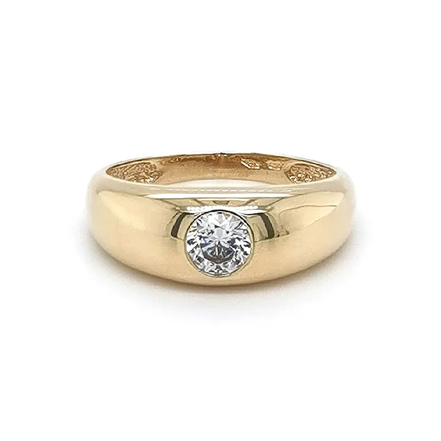 Gold Ring with Zircon