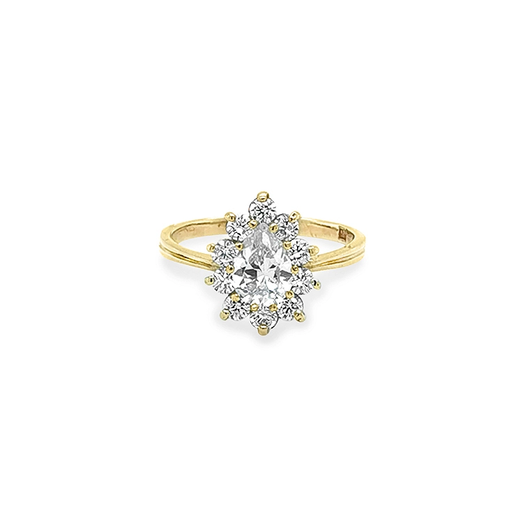 Gold Ring with Zircons