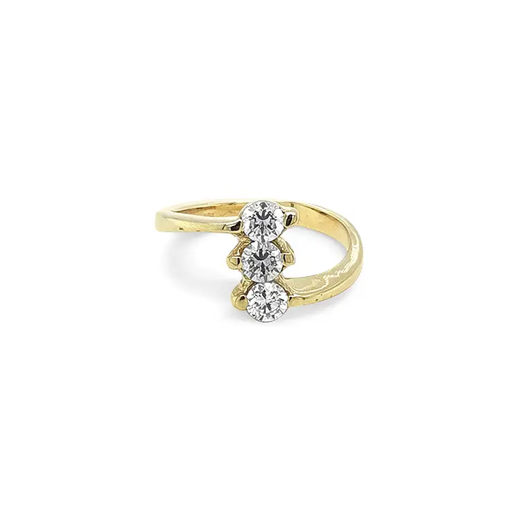 Gold Ring with Zircons