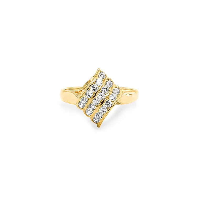 Gold Ring with Zircons