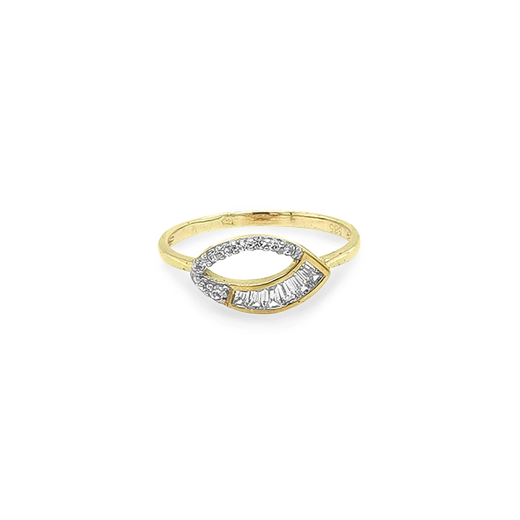 Gold Ring with Zircons