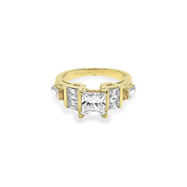 Gold Ring with Zircons