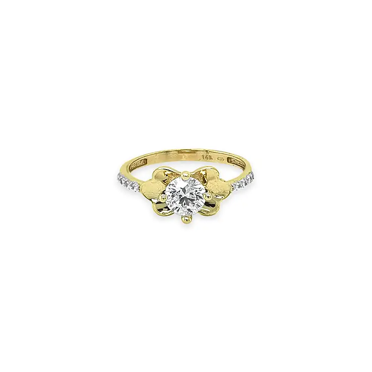 Gold ring with cubic zirconia