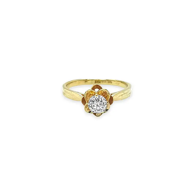 Gold Ring with Zircon