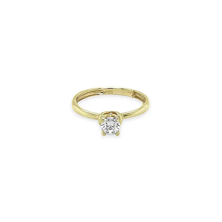 Gold Engagement Ring with Zircon