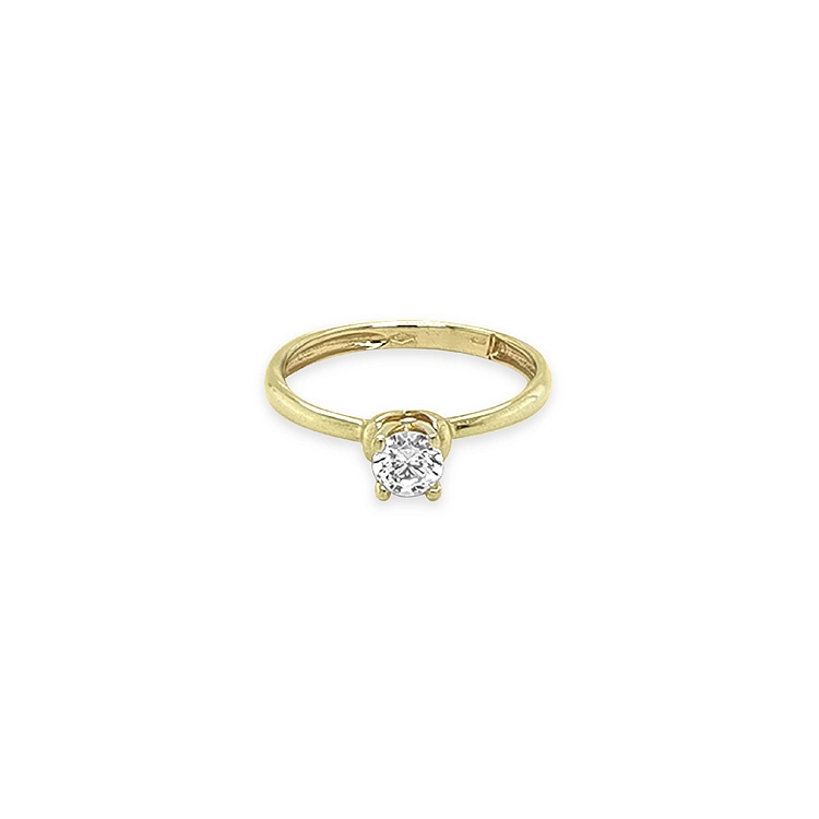Gold Engagement Ring with Zircon