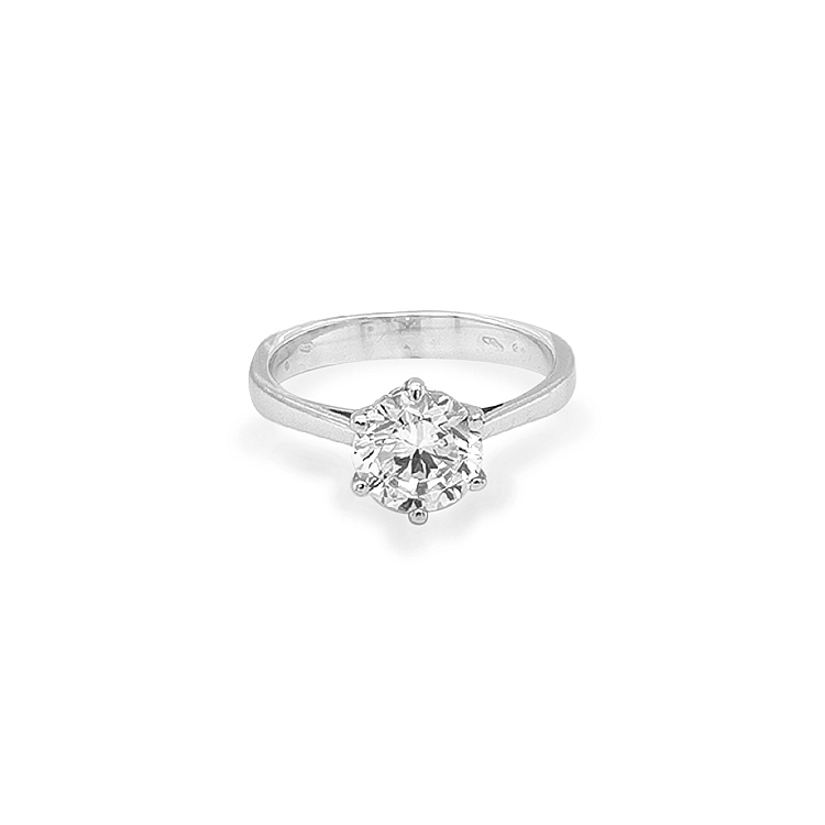 Gold Engagement Ring with Zircon