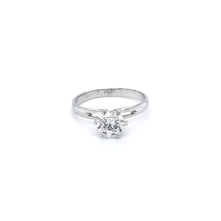 Engagement Ring with White Gold Zircon