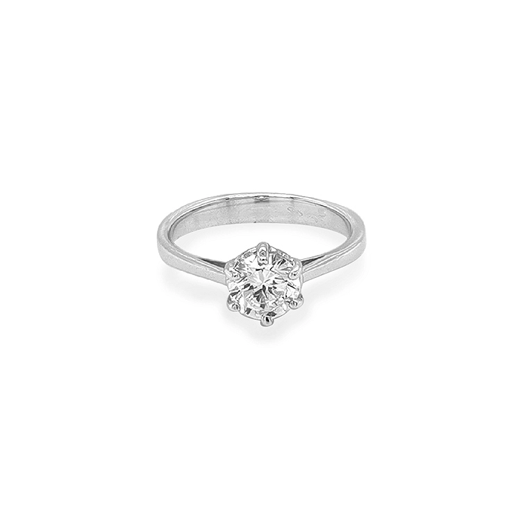 Gold Engagement Ring with Zircon