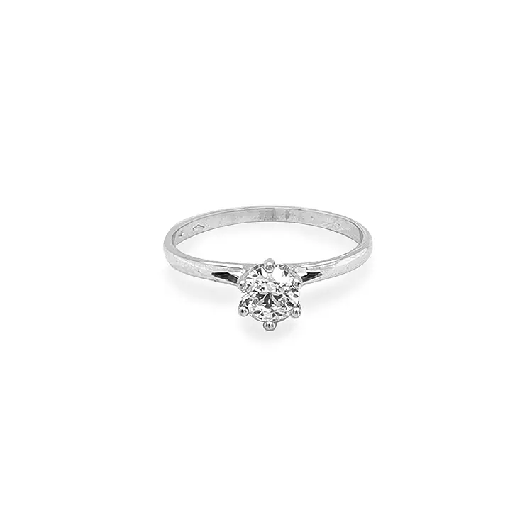 Gold Engagement Ring with Zircon