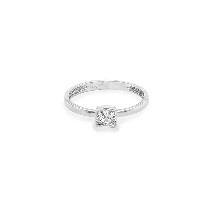 Gold Engagement Ring with Zircon