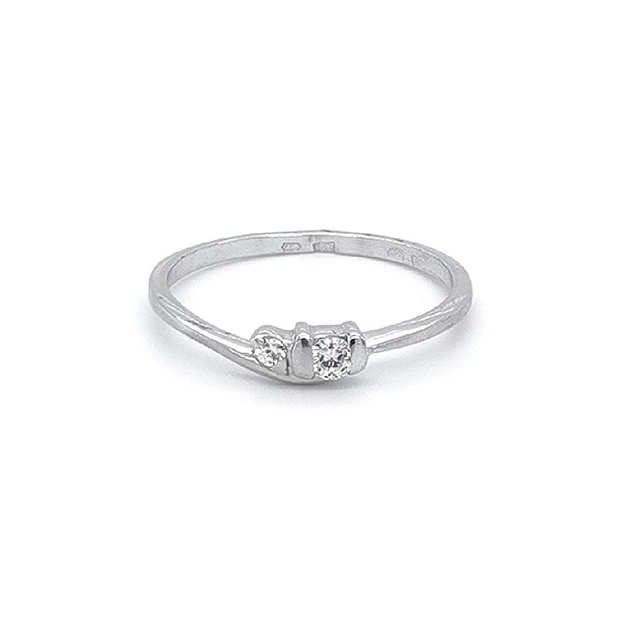 Ring with White Gold Zircons