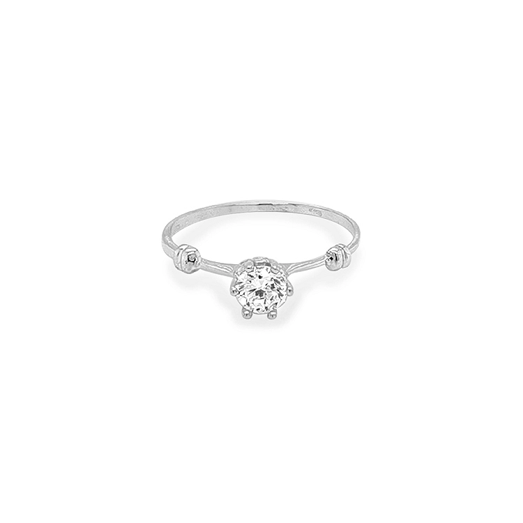 Gold Engagement Ring with Zircon