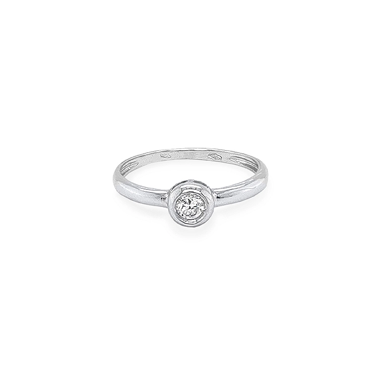 Gold Engagement Ring with Zircon