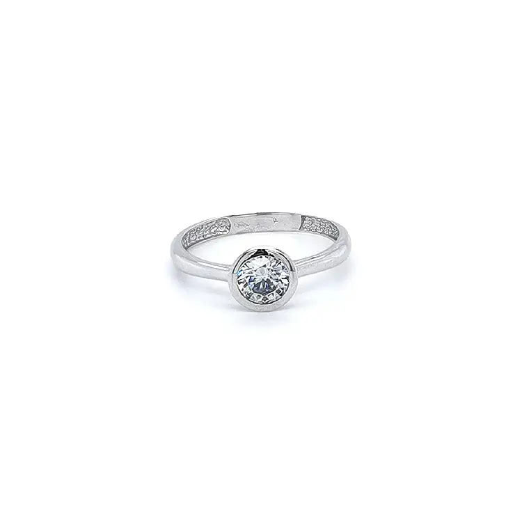 Engagement Ring with White Gold Zircon