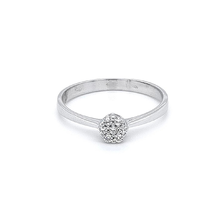 Ring with White Gold Zircons