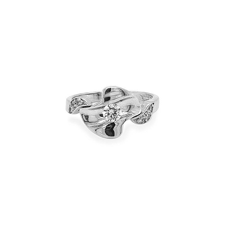 Gold Ring with Zircons
