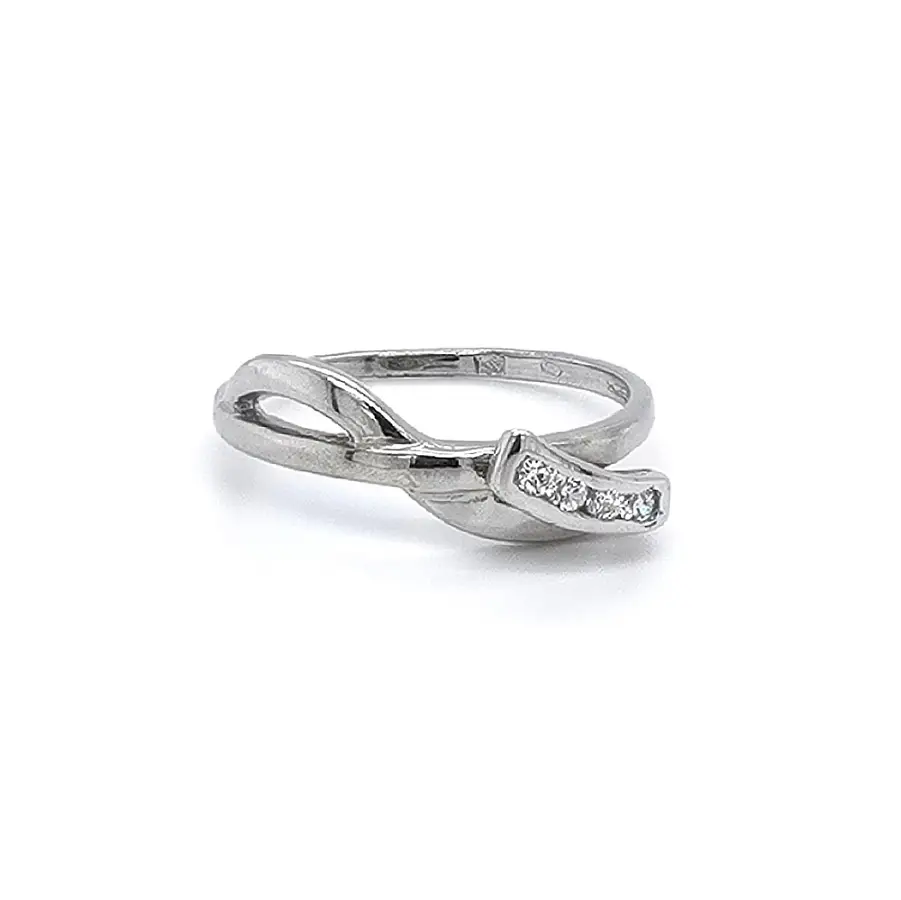 Ring with White Gold Zircons