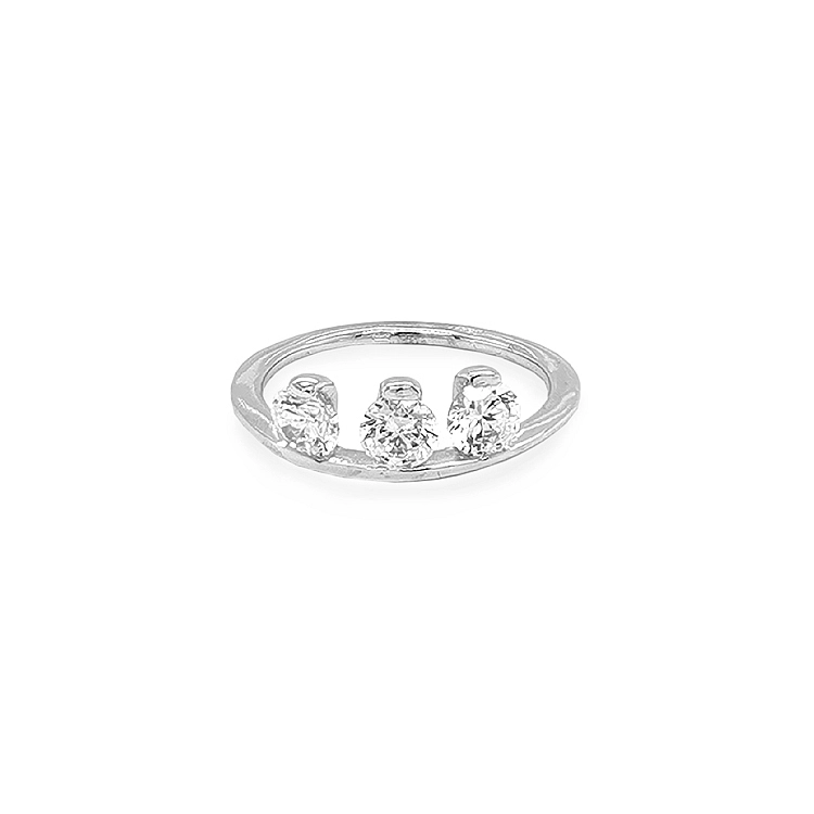 Gold Ring with Zircons
