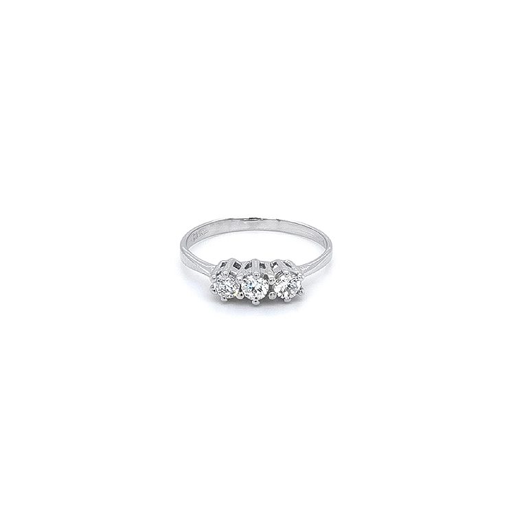 Ring with White Gold Zircons