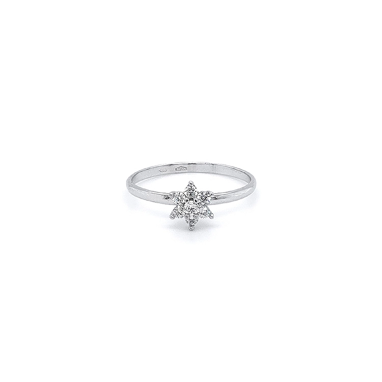 Ring with White Gold Zircons