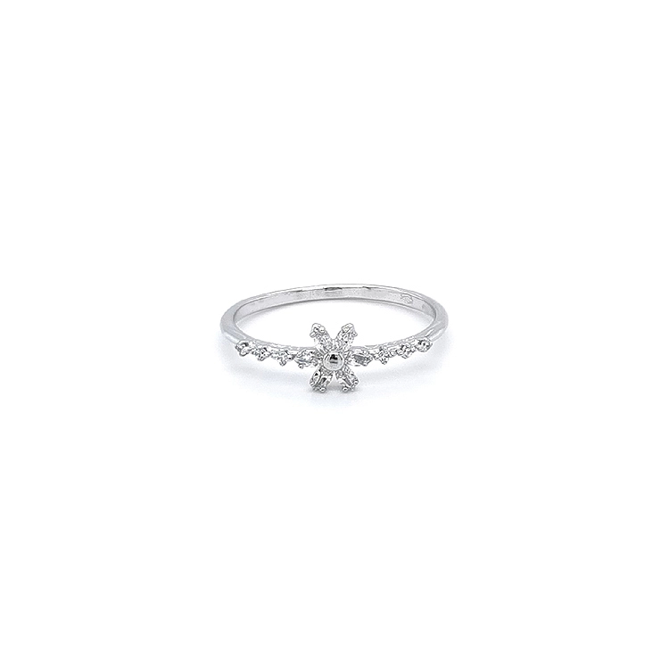 Ring with White Gold Zircons