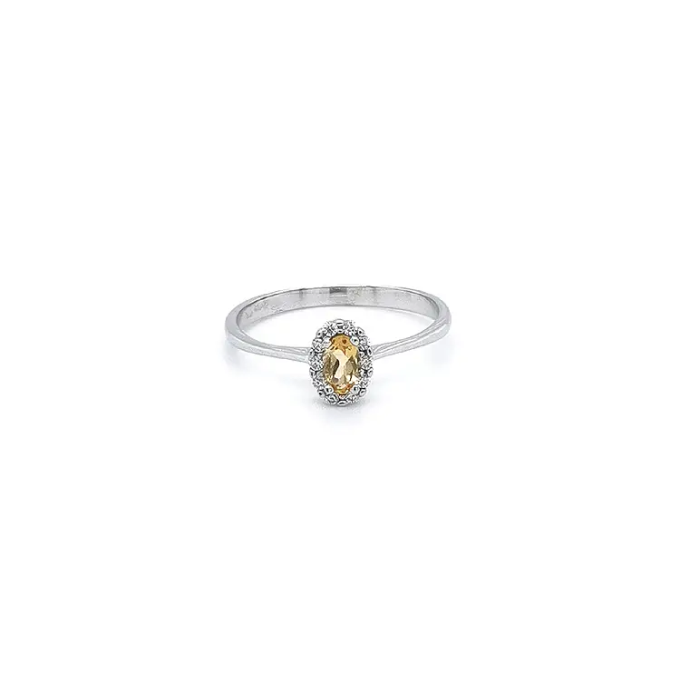 Ring with Citrine from White Gold
