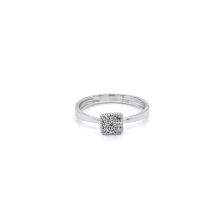 Ring with White Gold Zircons