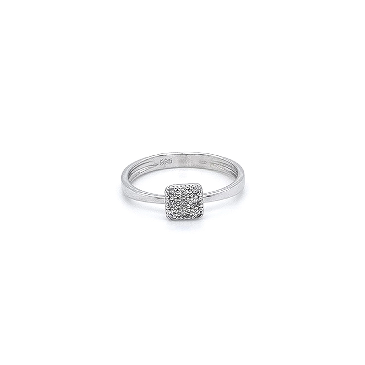 Ring with White Gold Zircons