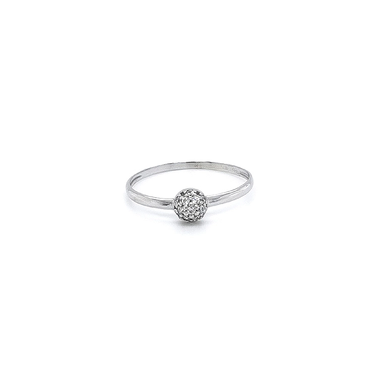 Ring with White Gold Zircons