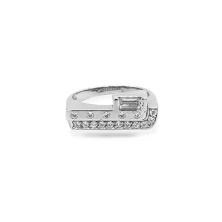 Gold Ring with Zircons