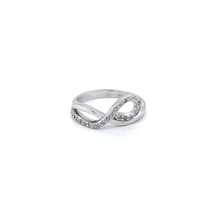 Ring with White Gold Zircons
