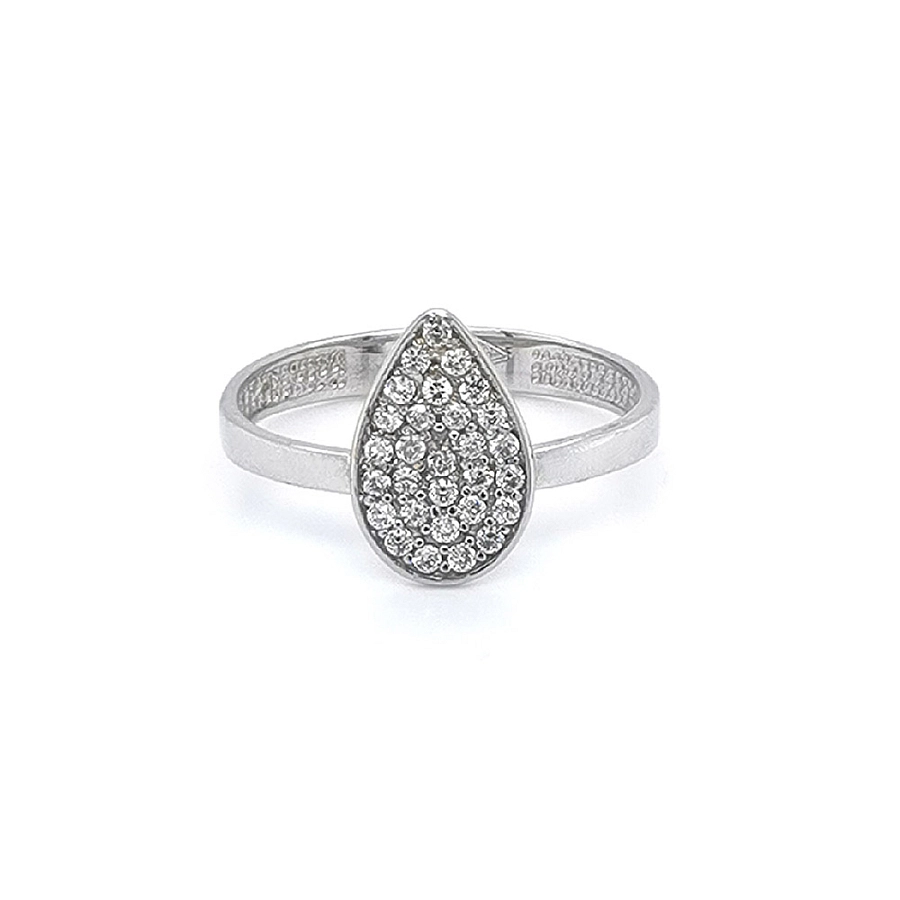 Ring with White Gold Zircons