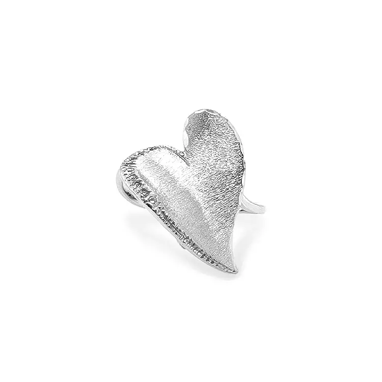 Gold Ring in Heart Shape with Zircones