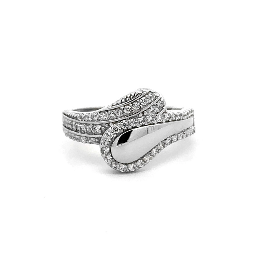 Ring with White Gold Zircons