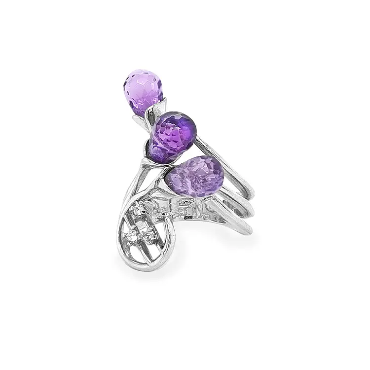 Ring with White Gold Amethyst