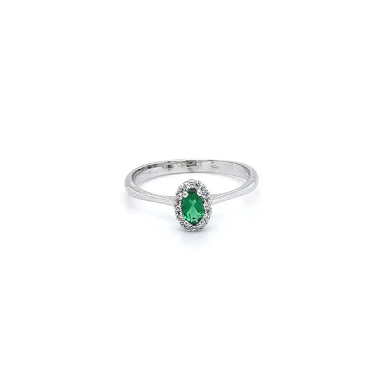 White Gold Emerald Ring