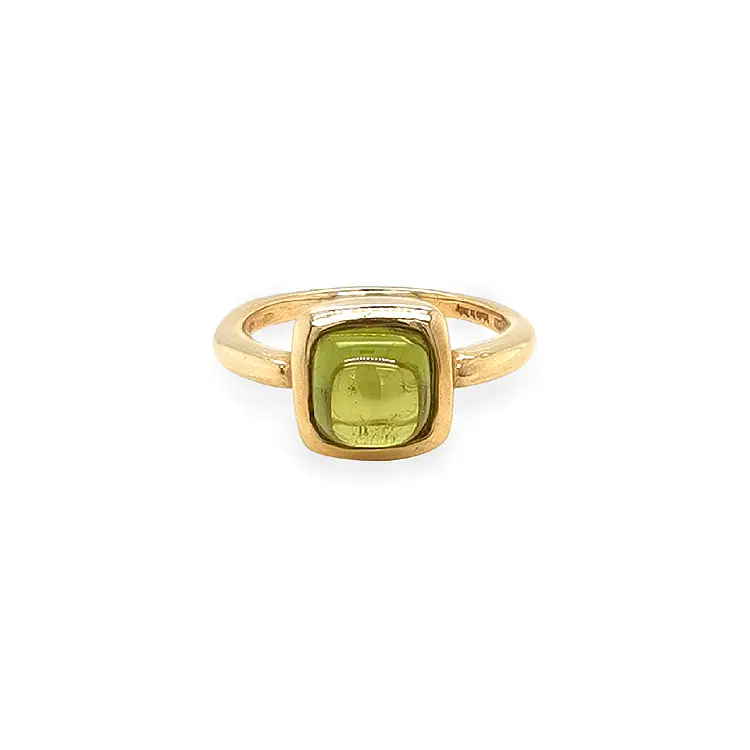 Golden Ring with Green Quartz