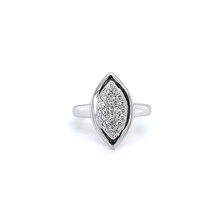 Ring with White Gold Zircons