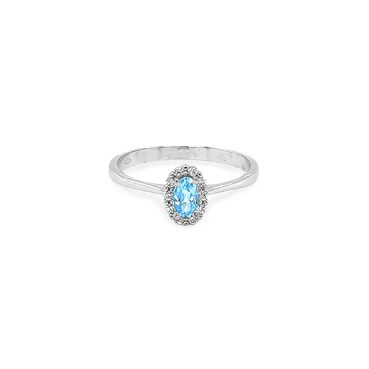 Gold Ring with Blue Zircon
