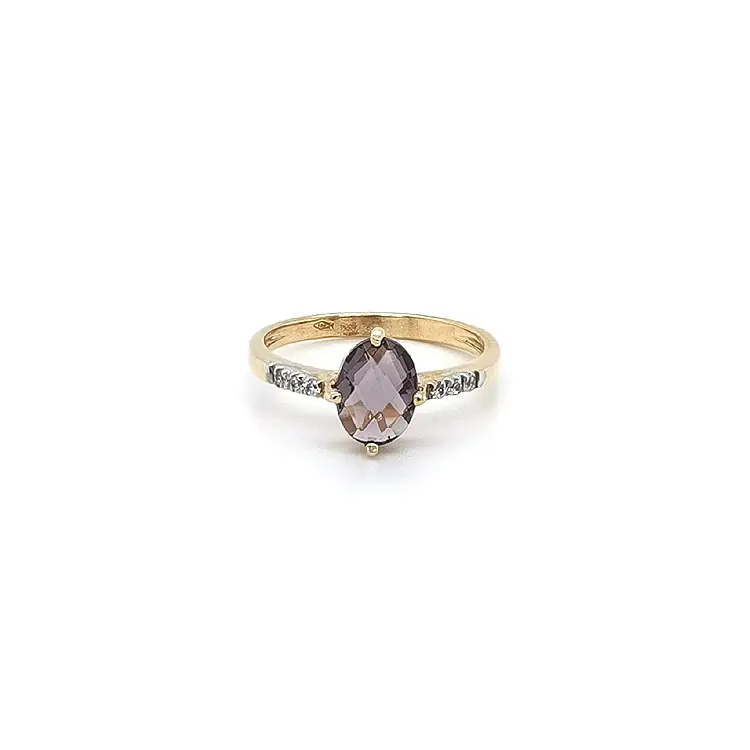 Gold Ring with Purple Stone